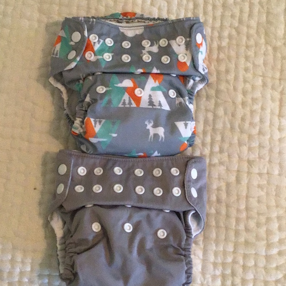 Two Gently Used Thirsties All in One Diapers